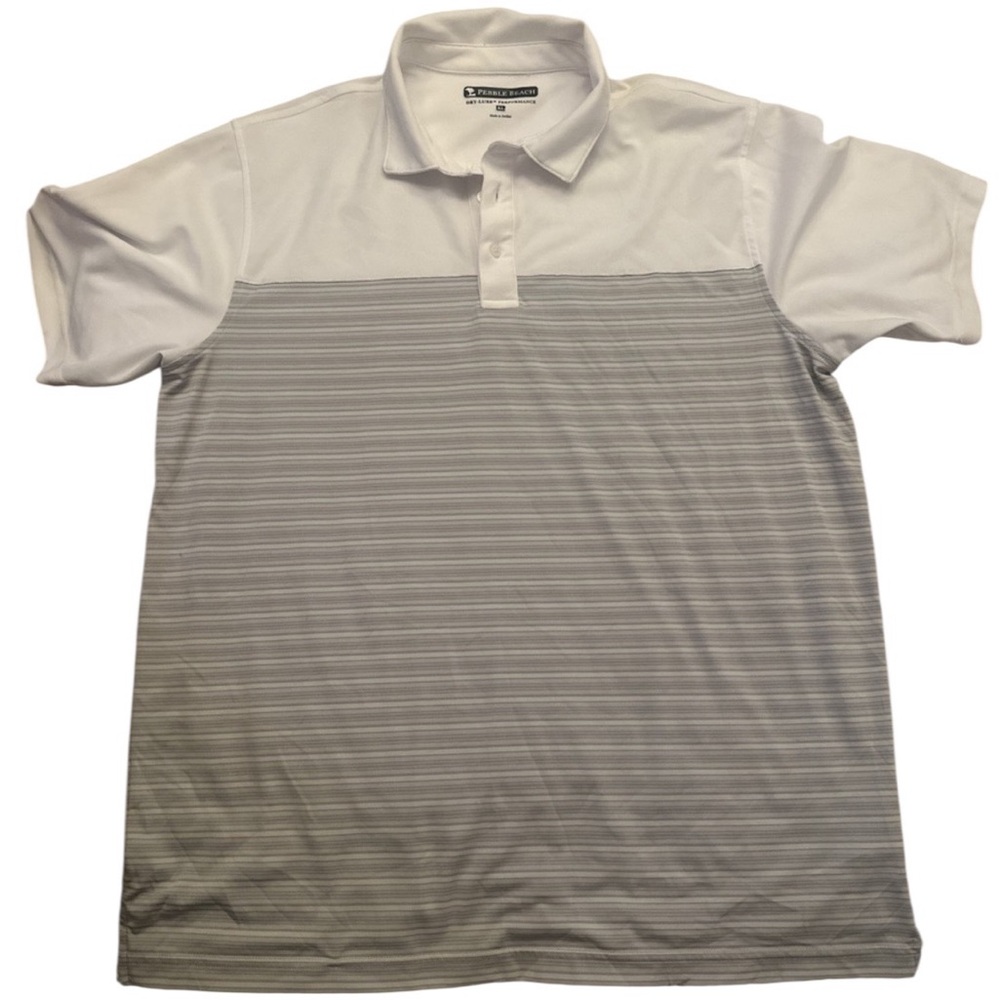Pebble Beach Golf Polo Shirt Mens DryLuxe Performance, Blue, XL